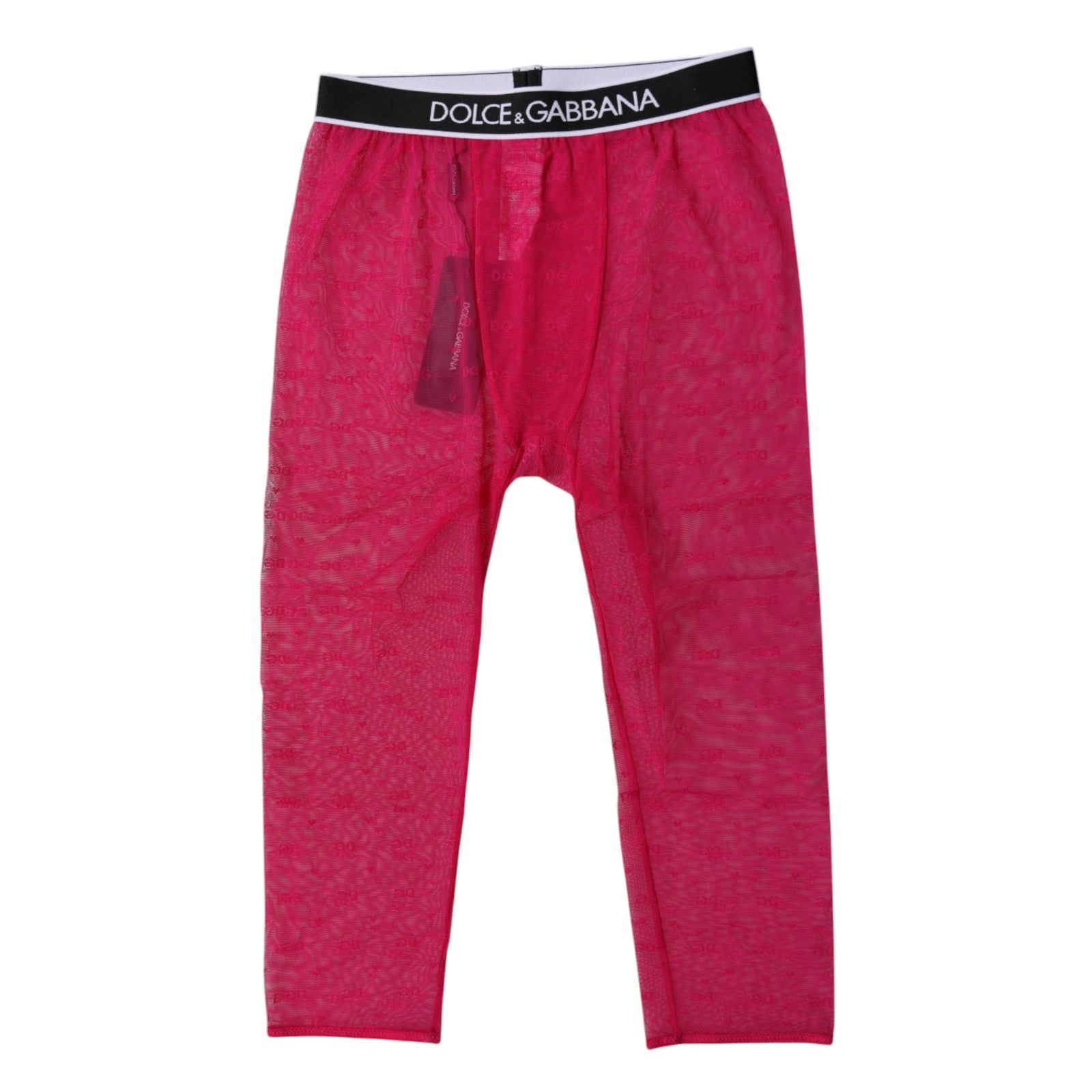 Dolce &amp; Gabbana Collants courts en nylon fuchsia avec logo DG
