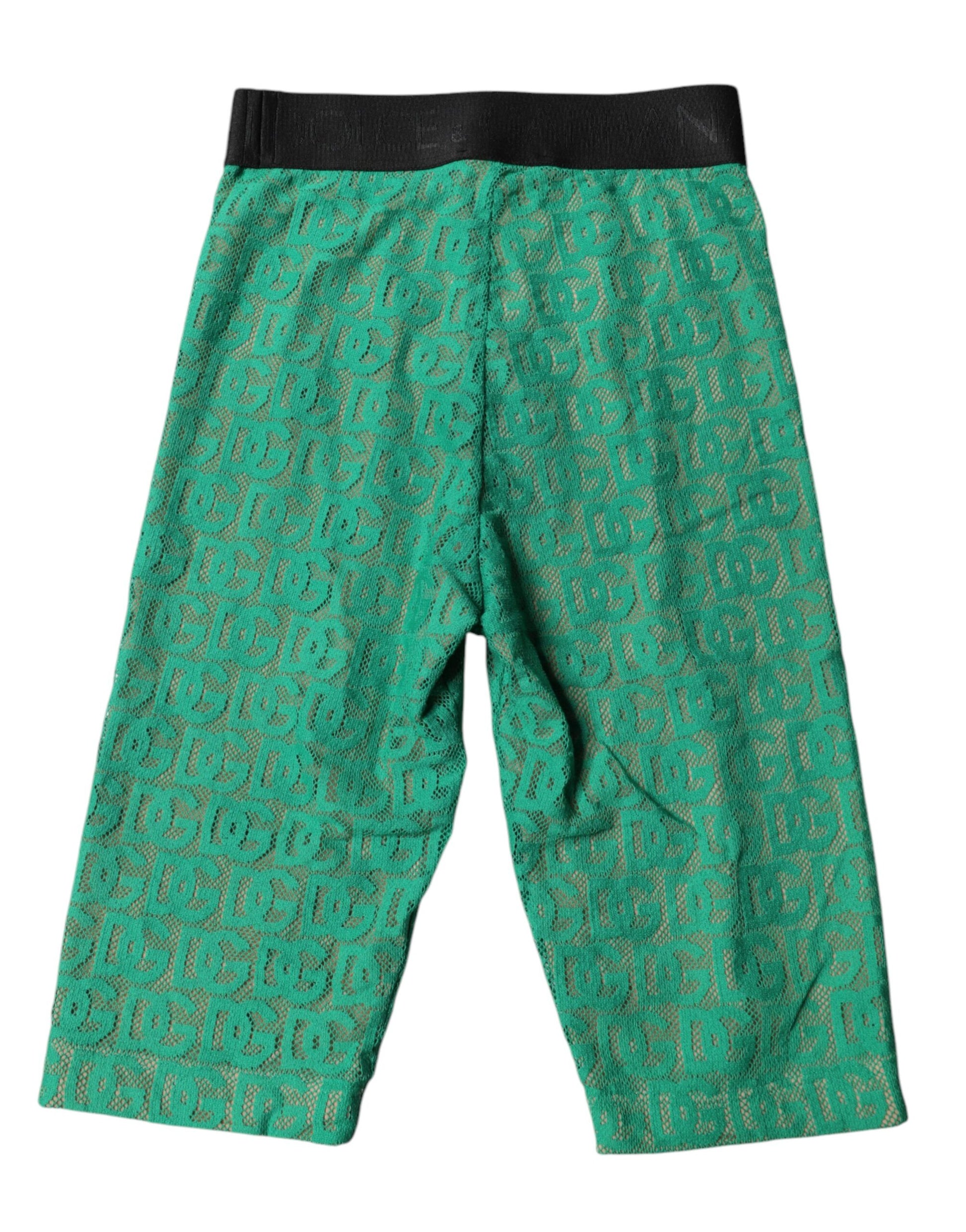 Collants courts Dolce &amp; Gabbana à logo vert et monogramme