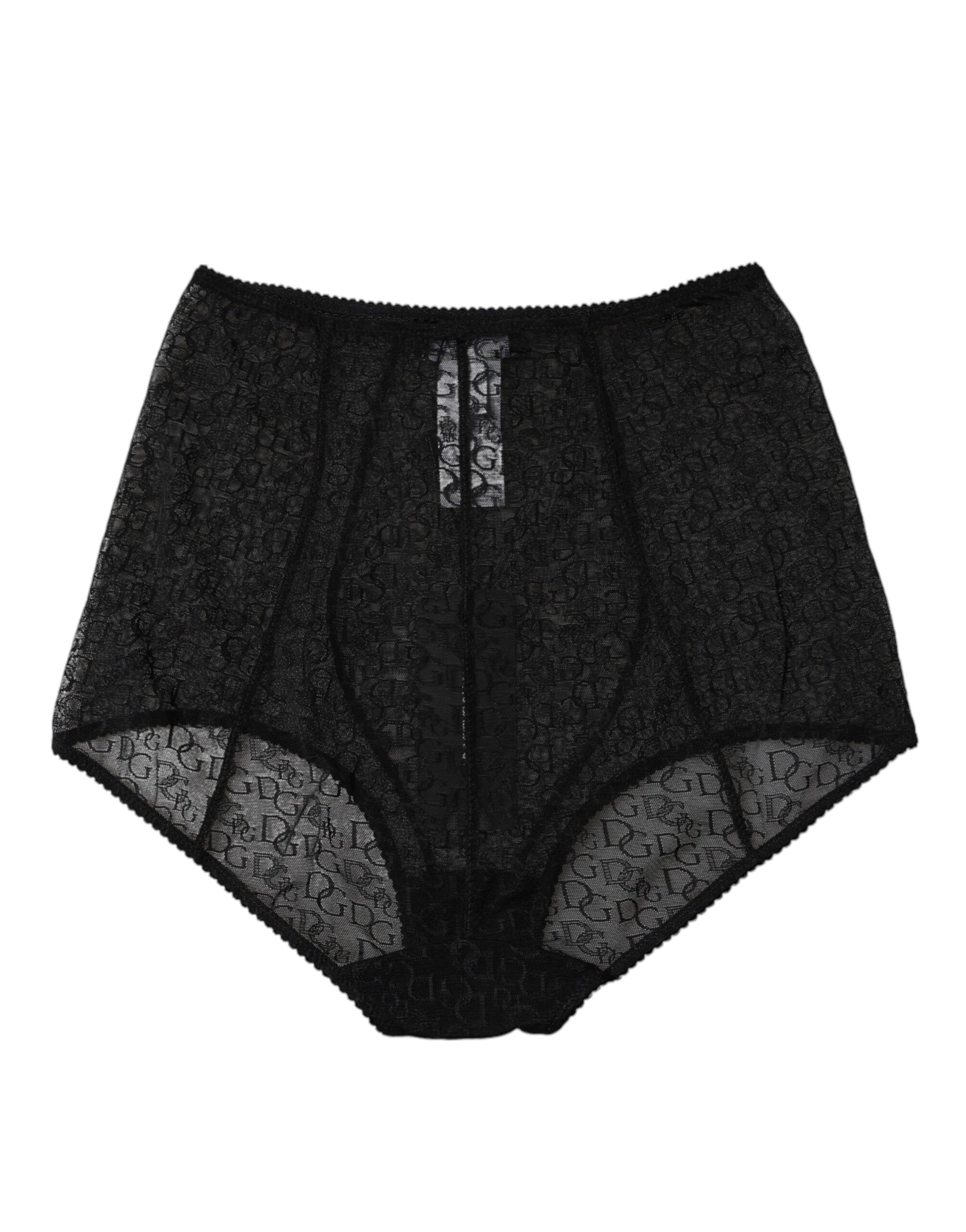 Culotte taille haute à logo noir Dolce &amp; Gabbana