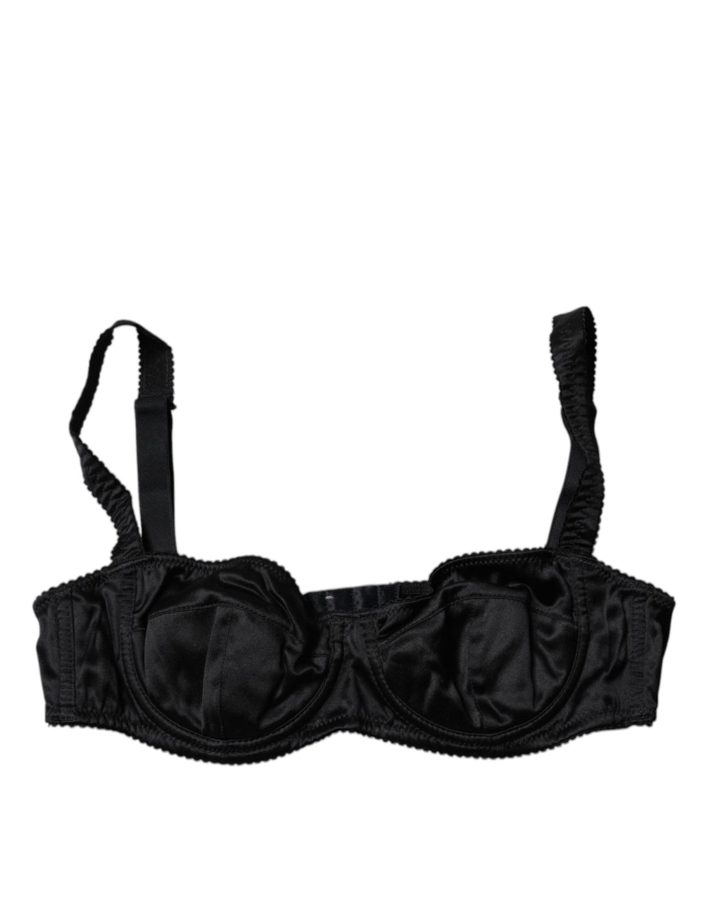 Soutien-gorge balconnet extensible en soie noire Dolce &amp; Gabbana