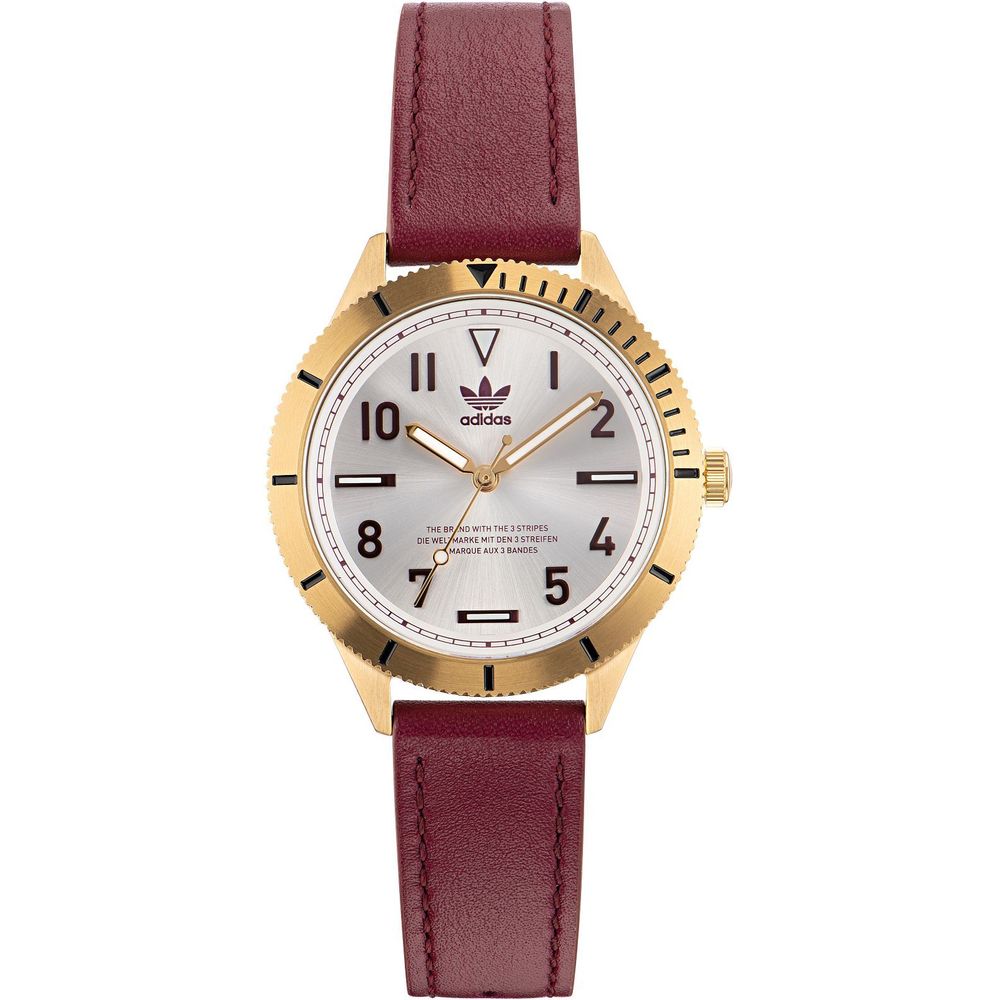 Montre Adidas en cuir rouge