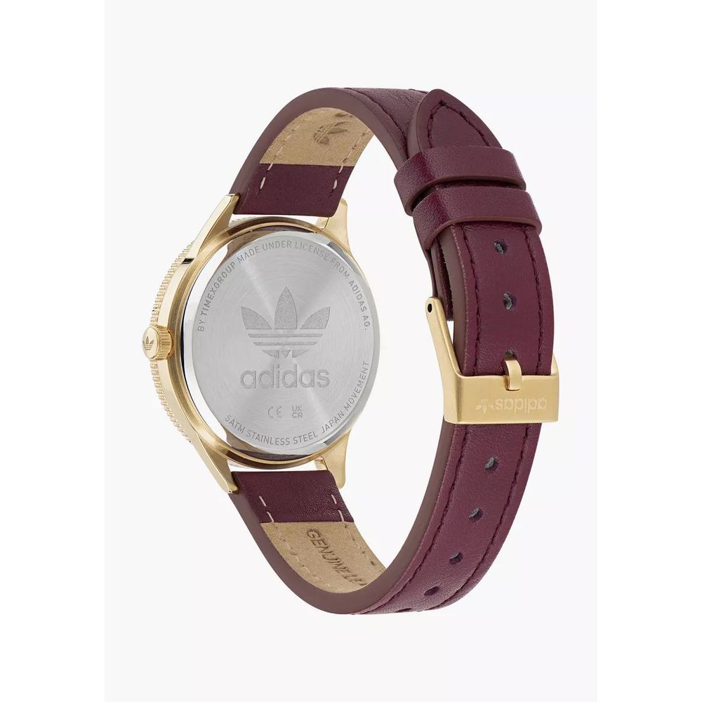 Montre Adidas en cuir rouge