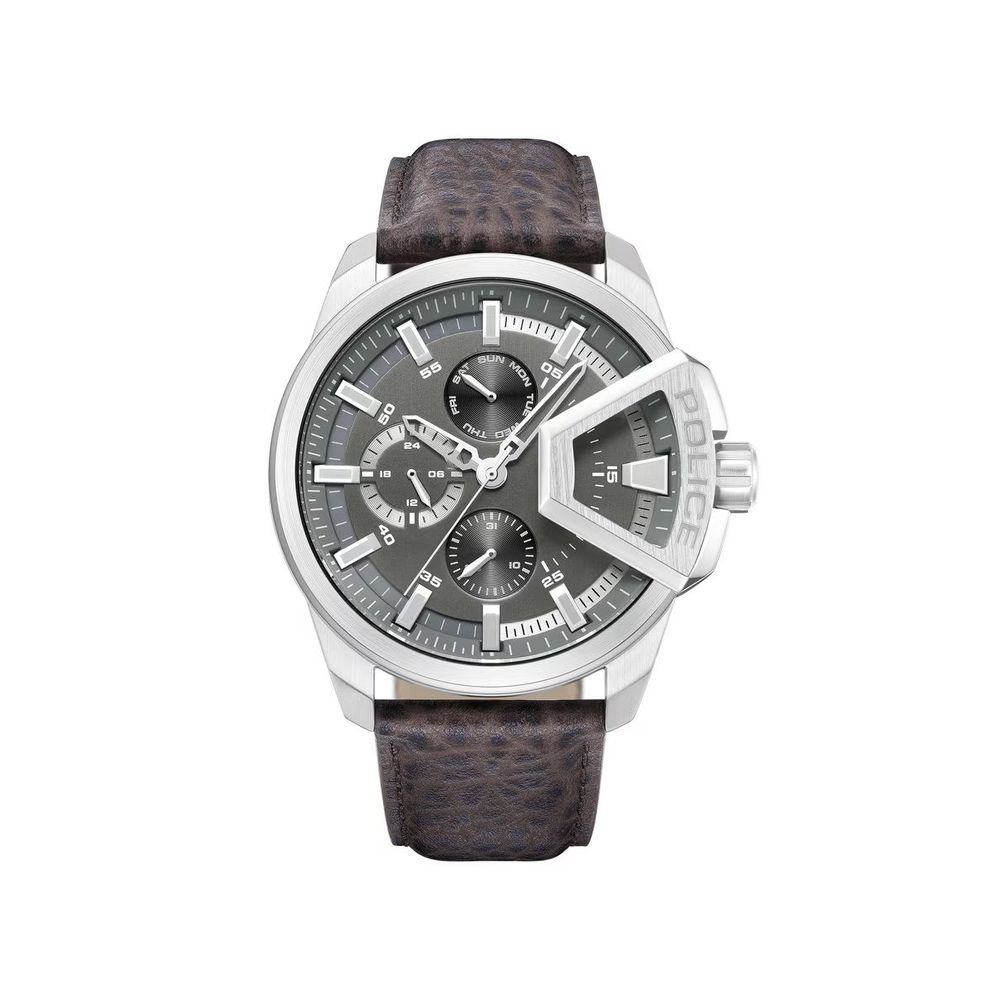 Montre Police en cuir marron