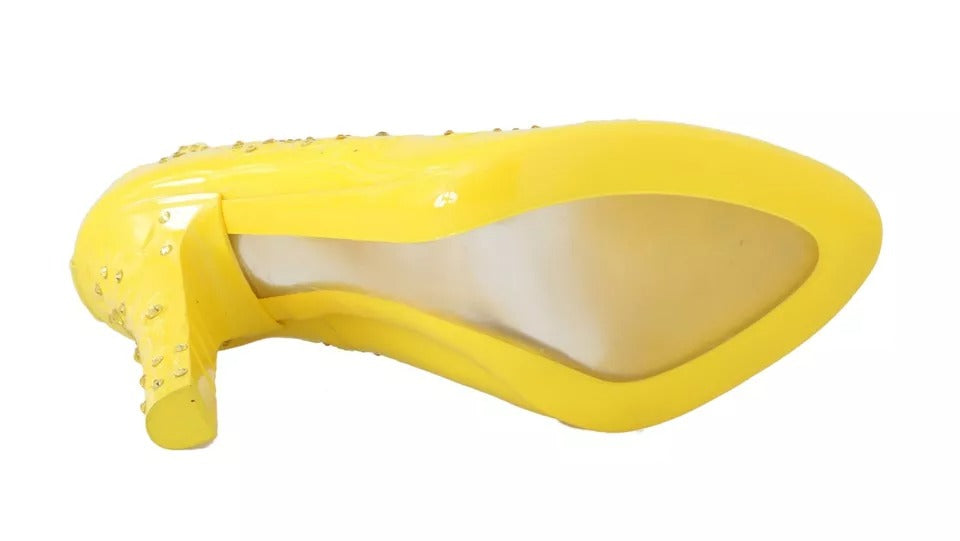 Chaussures à talons en cristal jaune Dolce &amp; Gabbana CINDERELLA