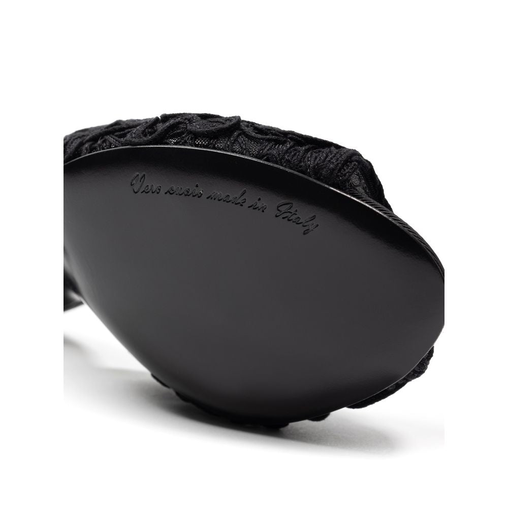 Sandale en coton noir Dolce &amp; Gabbana