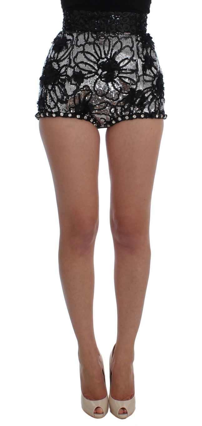Mini-short à paillettes noires Dolce &amp; Gabbana 
