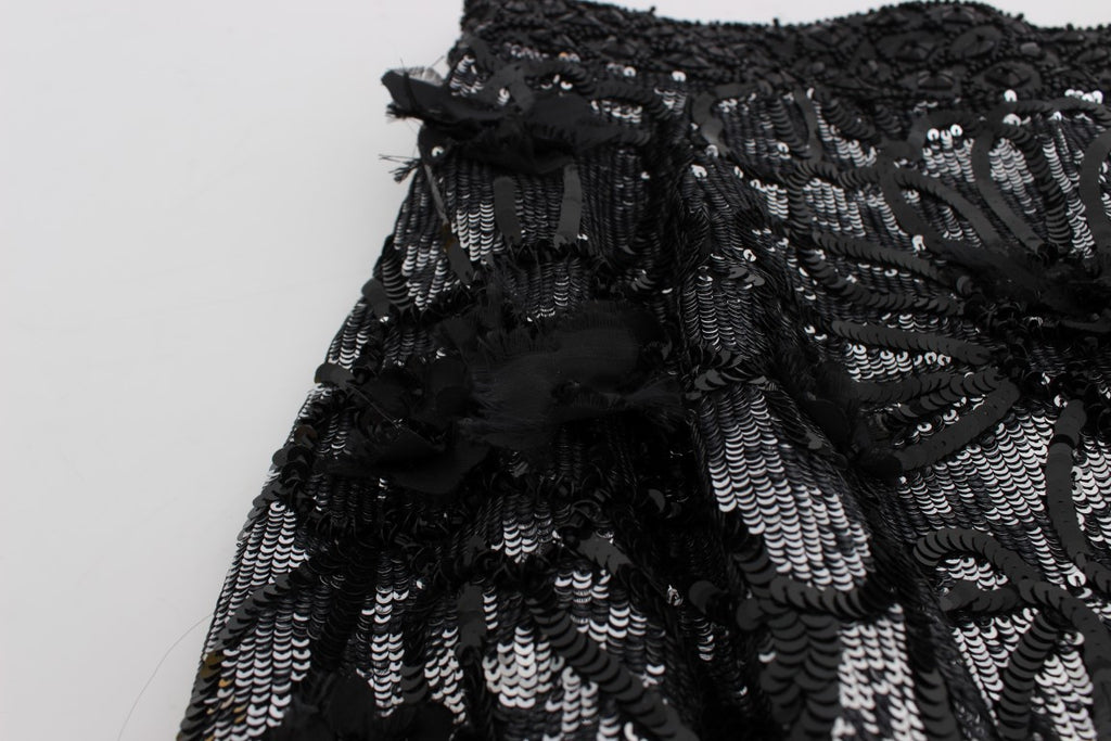 Mini-short à paillettes noires Dolce &amp; Gabbana 