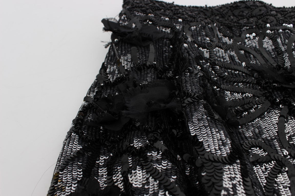 Mini-short à paillettes noires Dolce &amp; Gabbana 