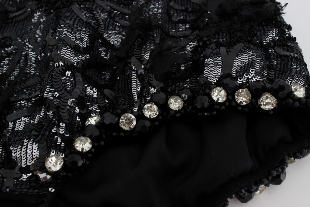 Mini-short à paillettes noires Dolce &amp; Gabbana 