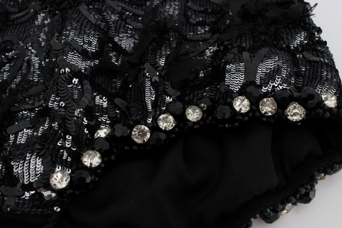 Mini-short à paillettes noires Dolce &amp; Gabbana 