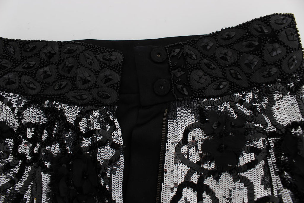 Mini-short à paillettes noires Dolce &amp; Gabbana 