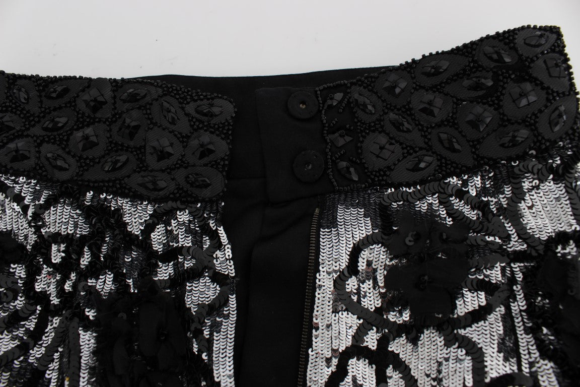 Mini-short à paillettes noires Dolce &amp; Gabbana 