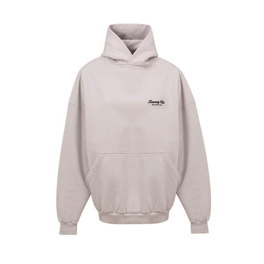 Sweat à capuche en coton gris Balenciaga