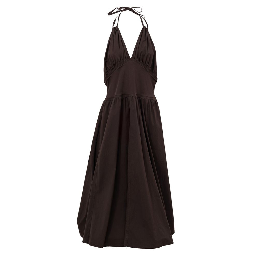 Bottega Veneta - Robe longue en coton marron