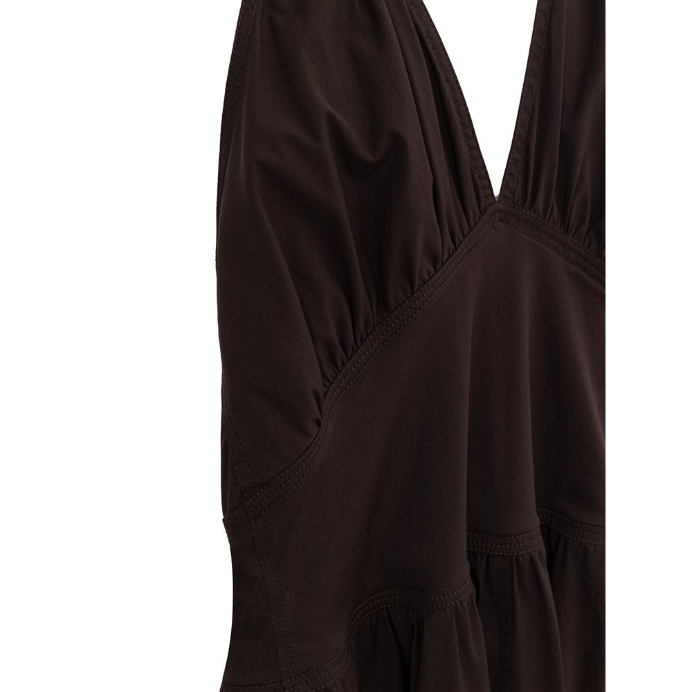 Bottega Veneta - Robe longue en coton marron