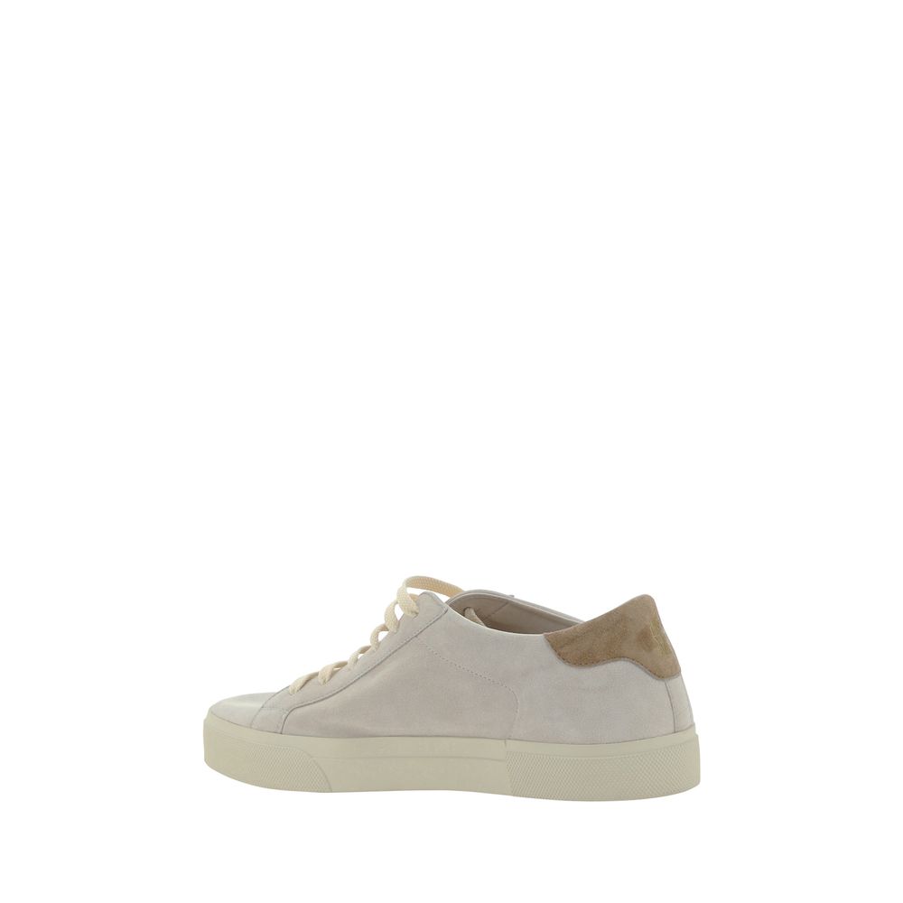 Baskets en cuir blanc crème Brunello Cucinelli