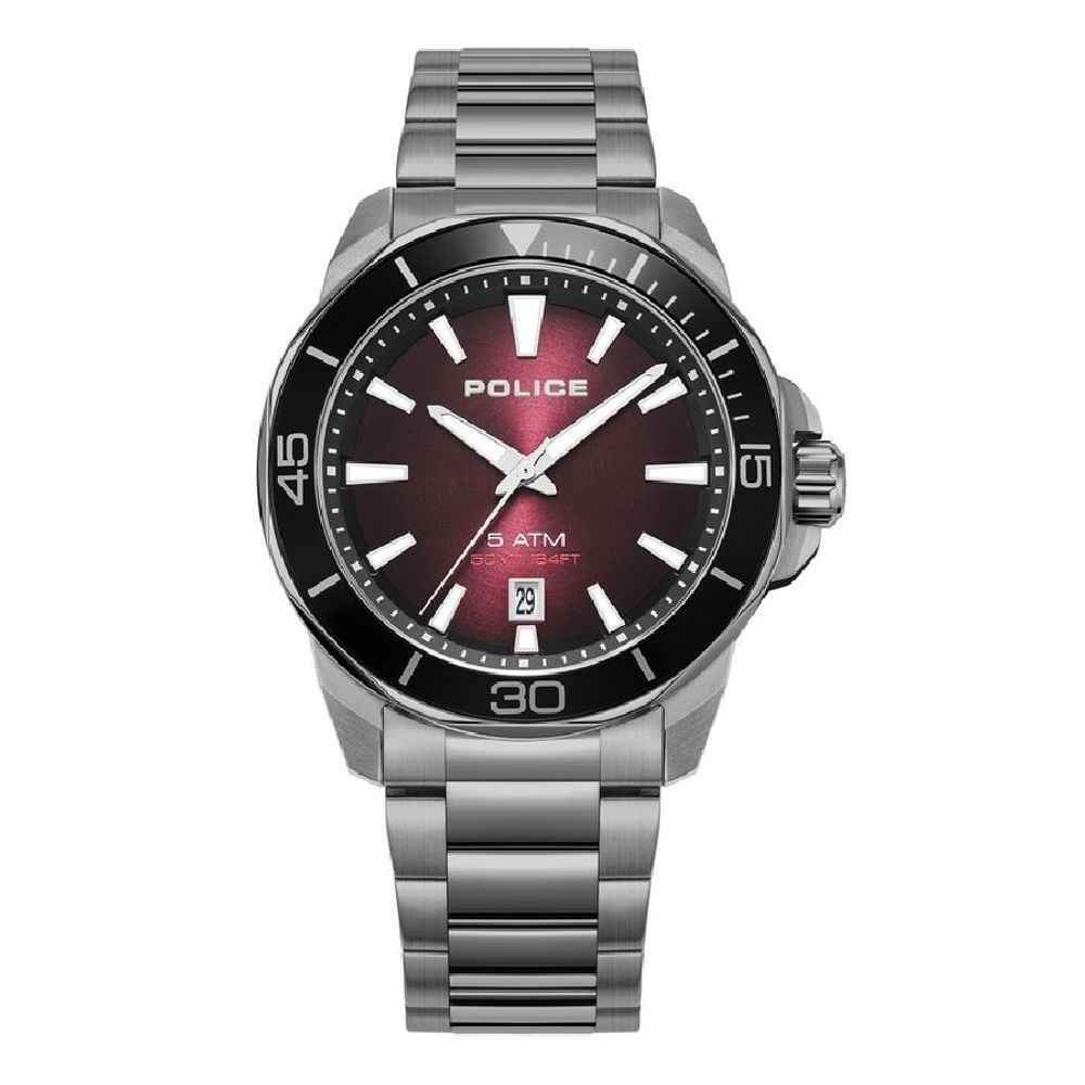 Montre Police en acier inoxydable gris