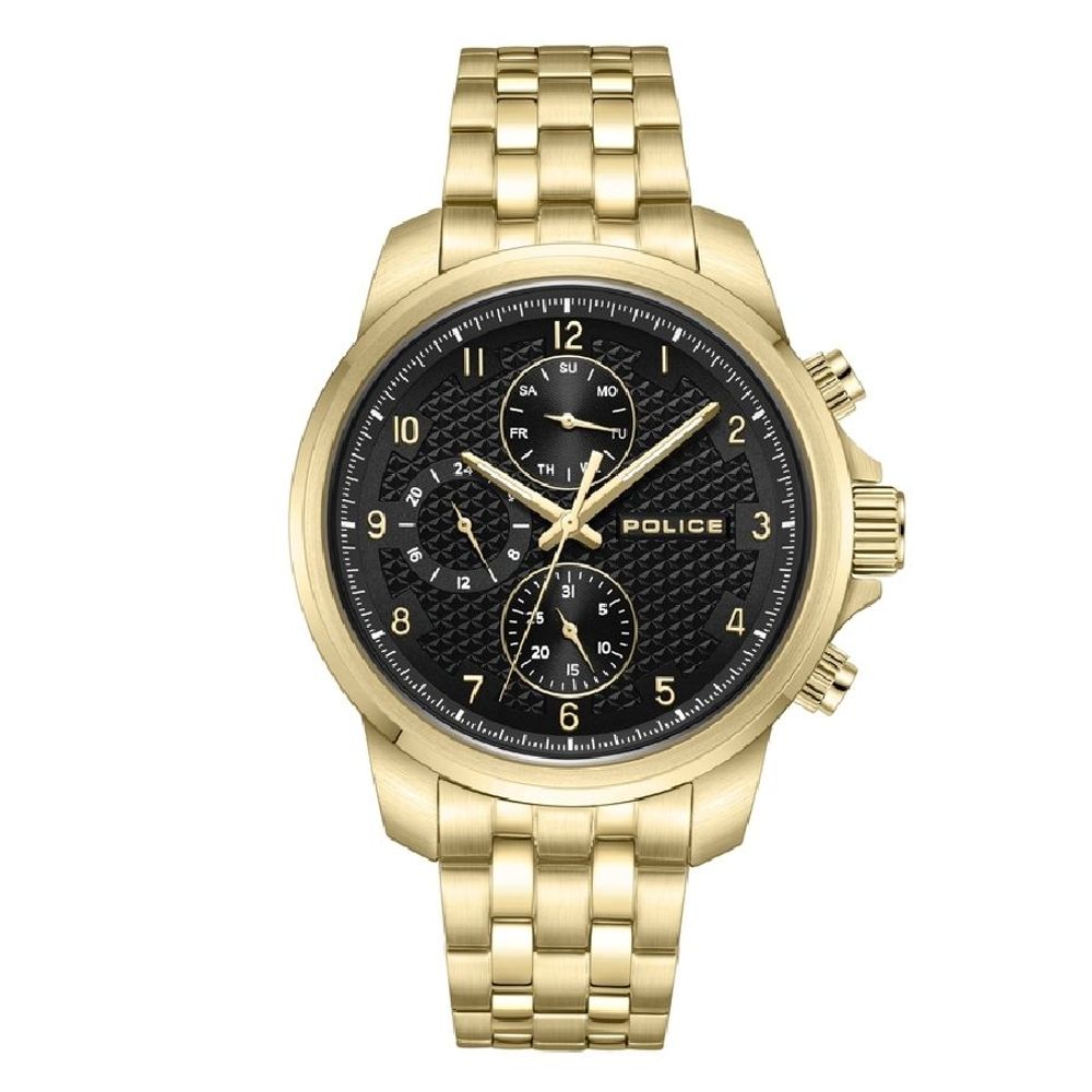 Montre Police en acier inoxydable doré