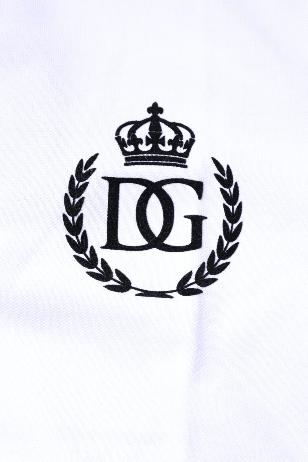 Polo Dolce &amp; Gabbana en coton blanc à col couronne pour homme