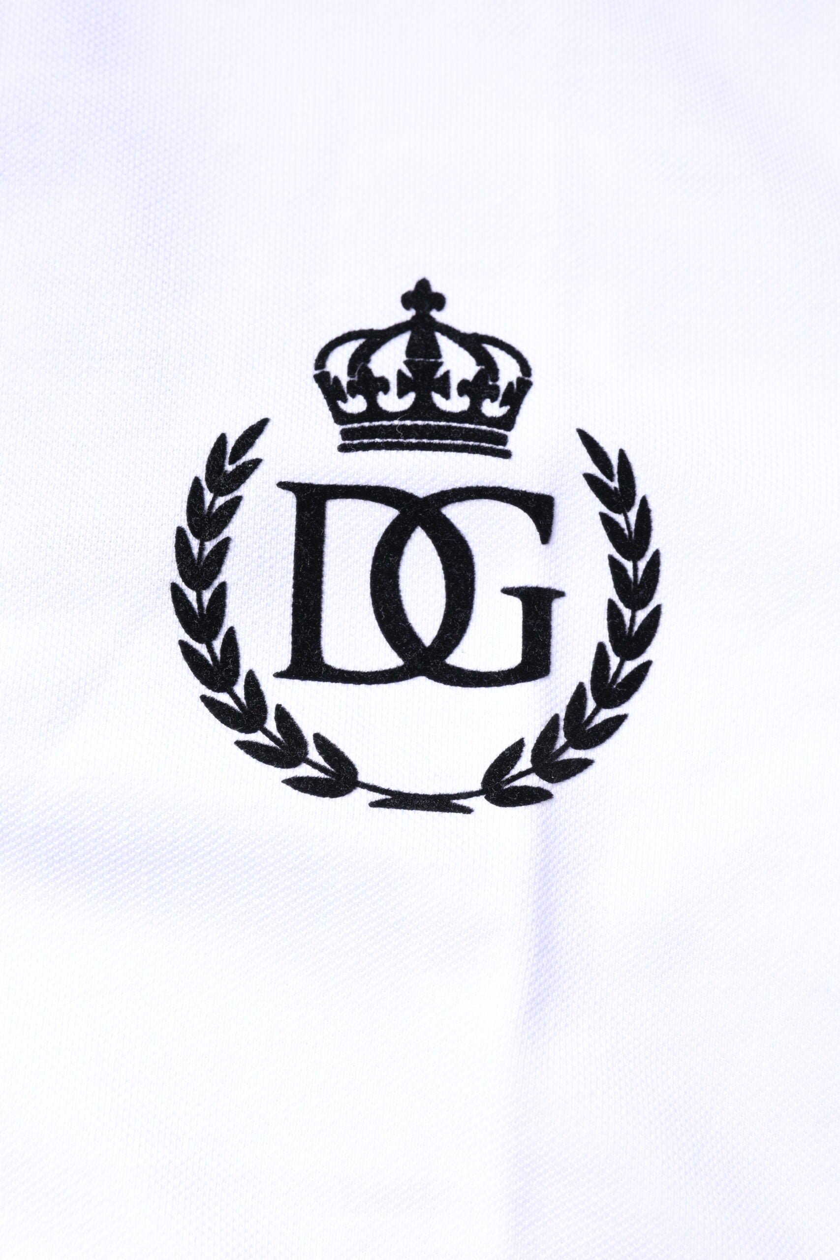 Polo Dolce &amp; Gabbana en coton blanc à col couronne pour homme