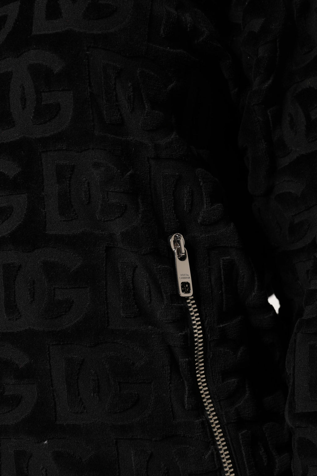 Veste bomber zippée noire à logo monogramme Dolce &amp; Gabbana