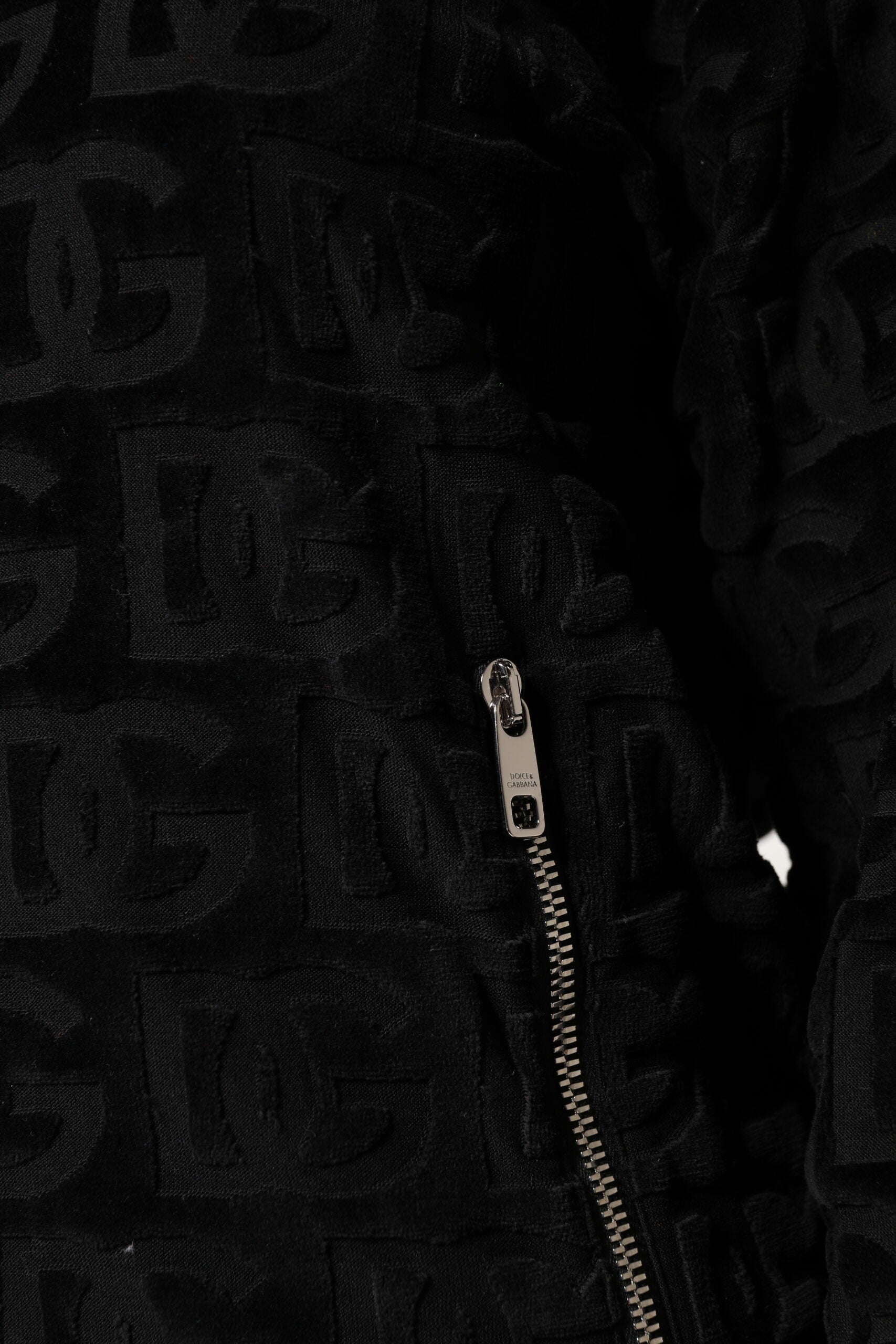 Veste bomber zippée noire à logo monogramme Dolce &amp; Gabbana