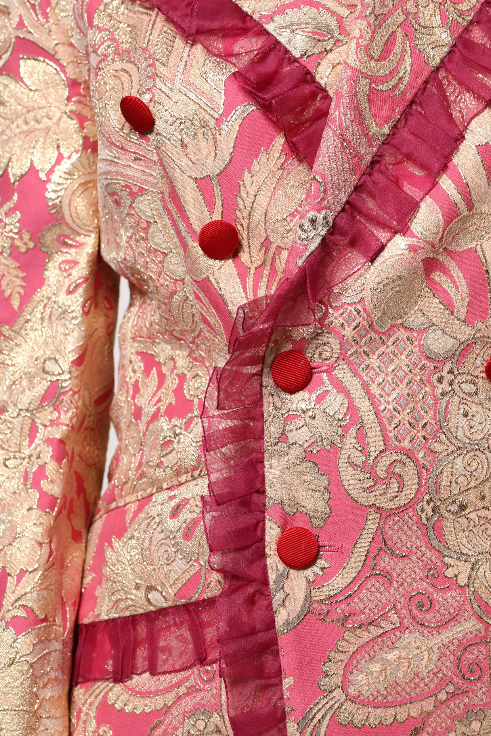 Veste blazer en nylon jacquard or rose Dolce &amp; Gabbana