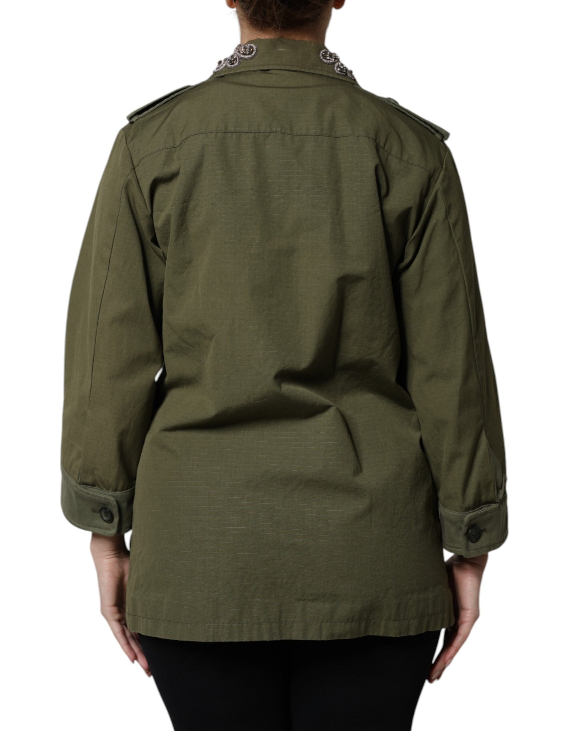 Dolce &amp; Gabbana Veste-manteau à ornements vert militaire Queen