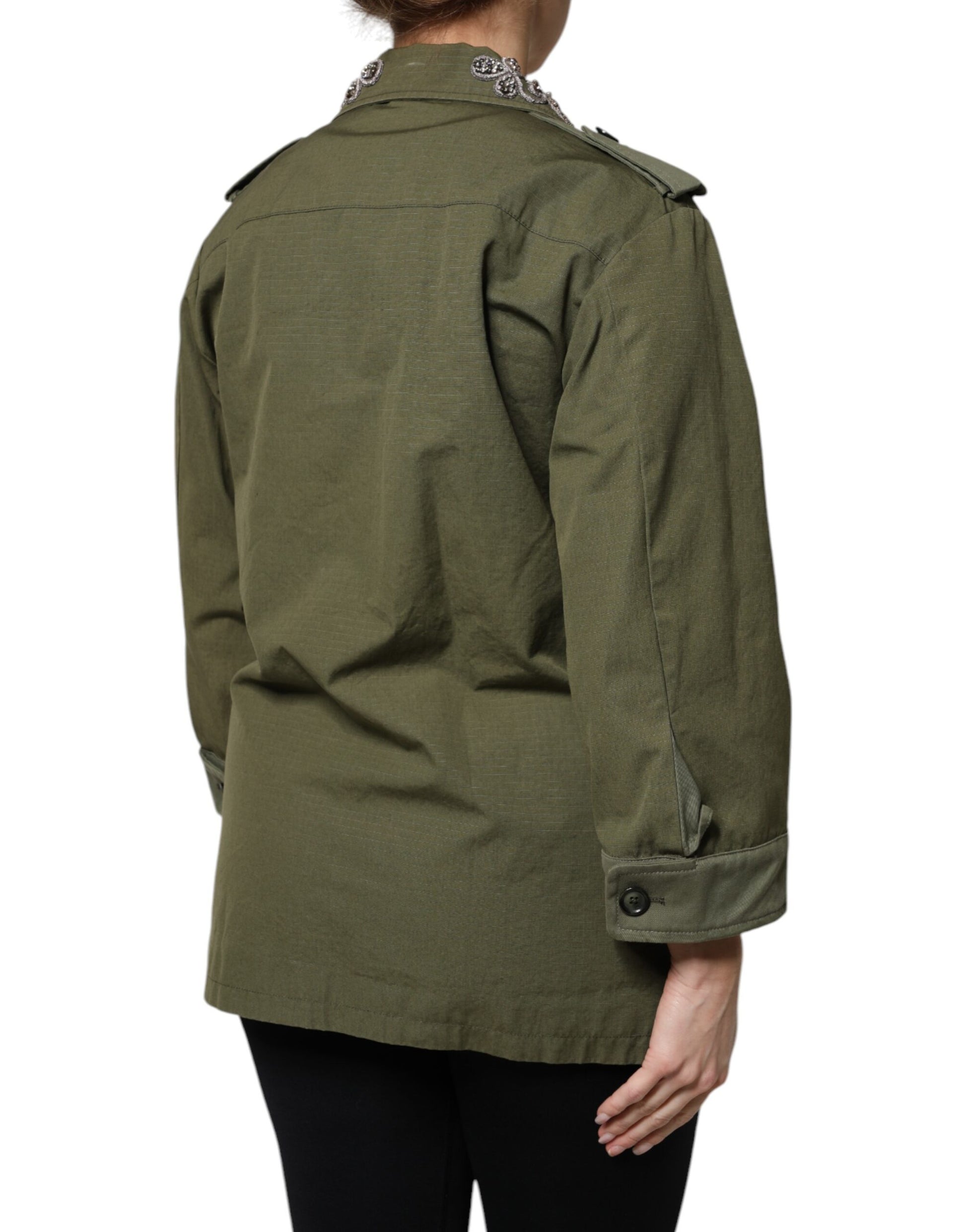 Dolce &amp; Gabbana Veste-manteau à ornements vert militaire Queen