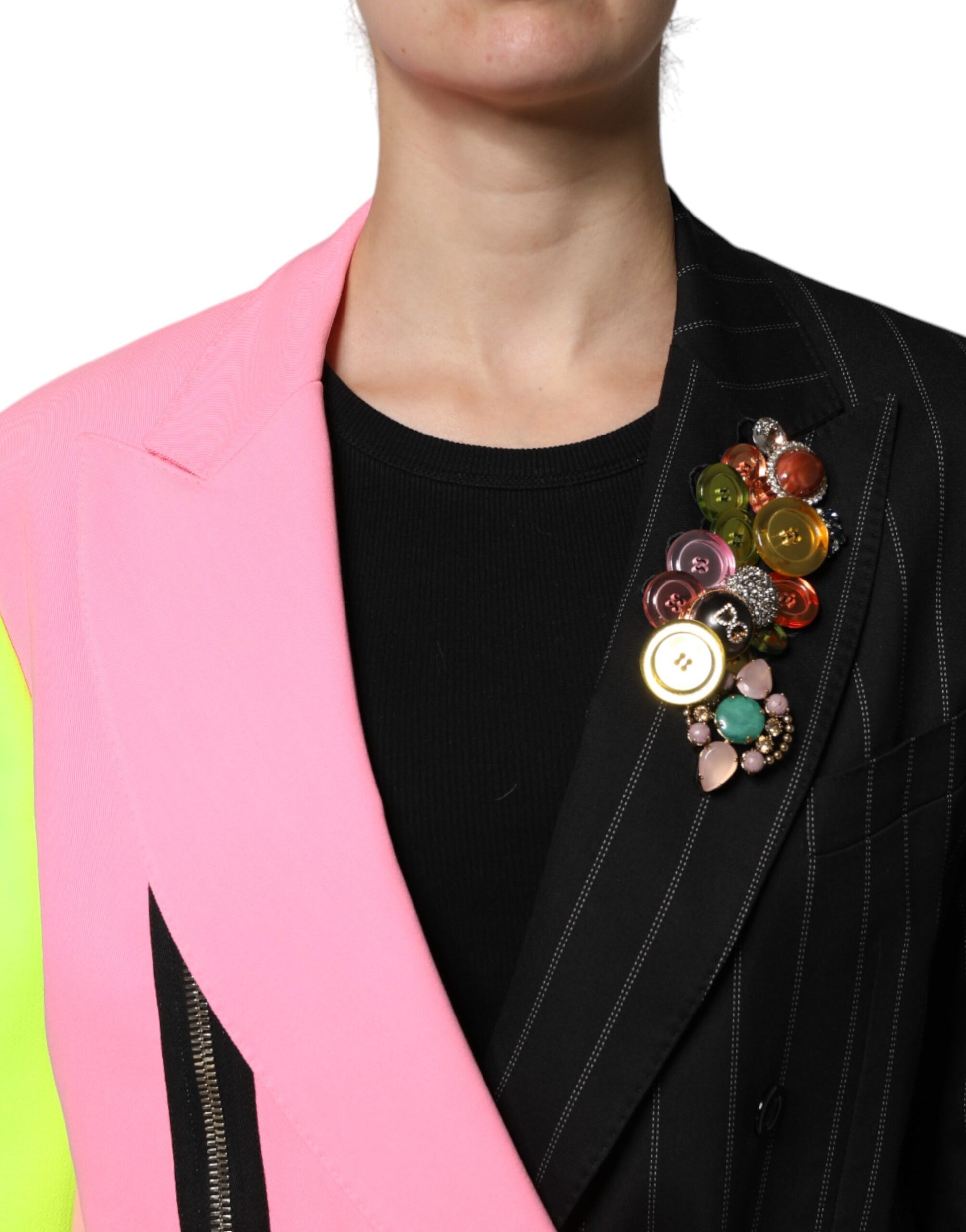 Dolce &amp; Gabbana - Manteau à ornements patchwork multicolore