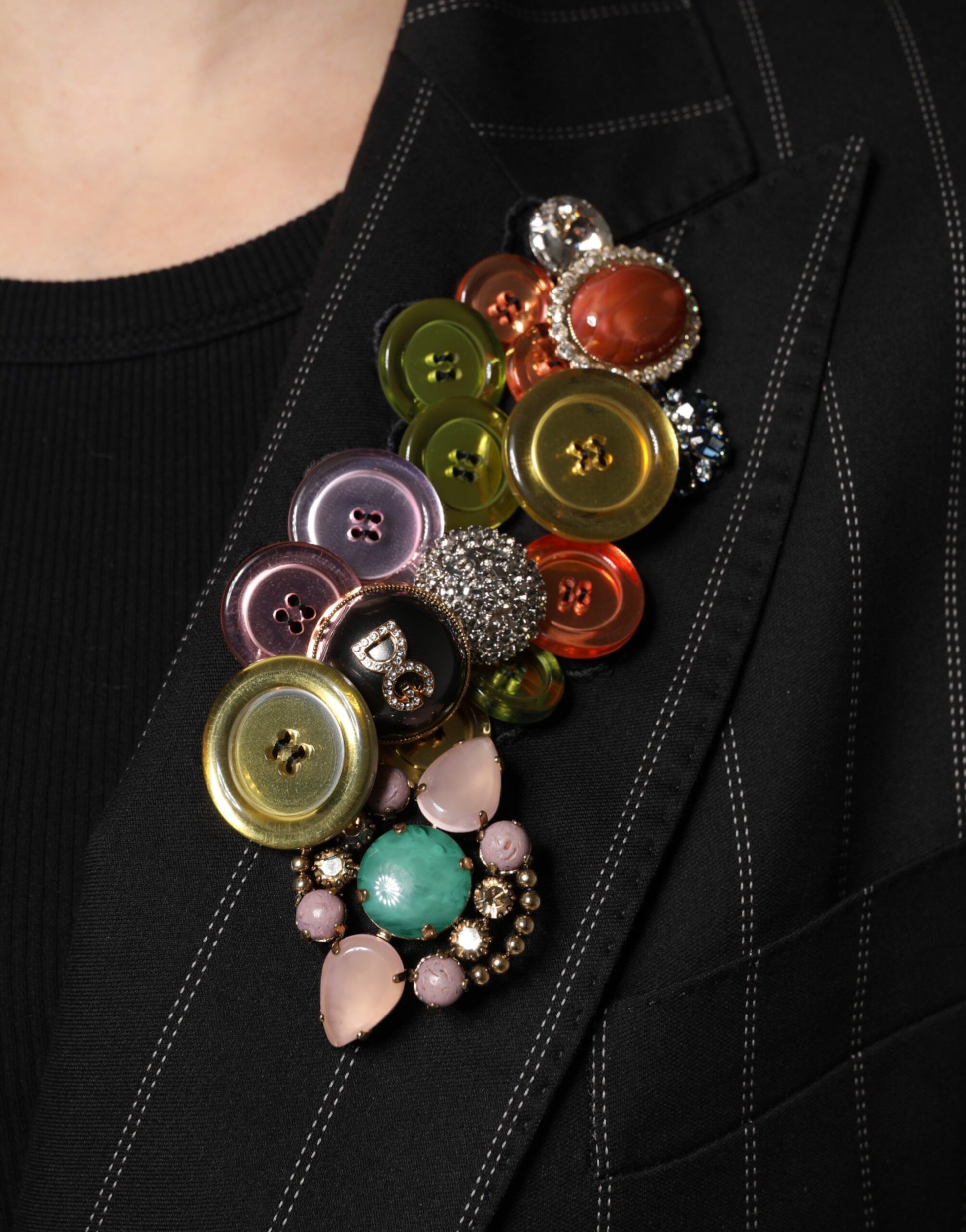 Dolce &amp; Gabbana - Manteau à ornements patchwork multicolore