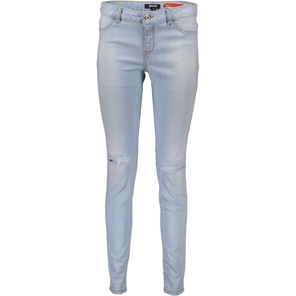 Jean femme Just Cavalli en coton bleu clair