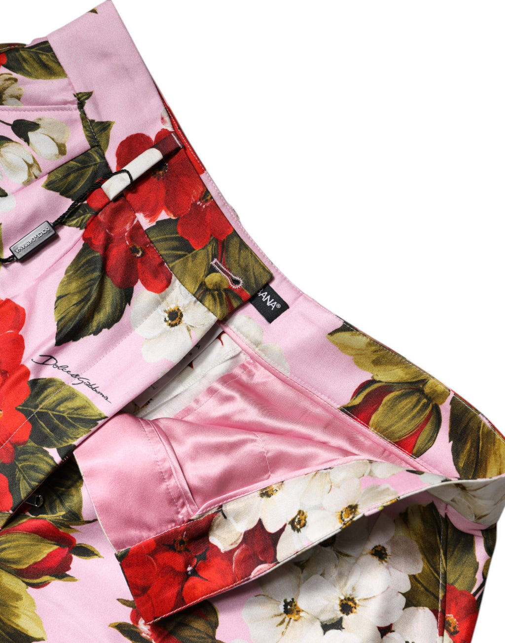 Short taille haute à imprimé floral rose Dolce &amp; Gabbana