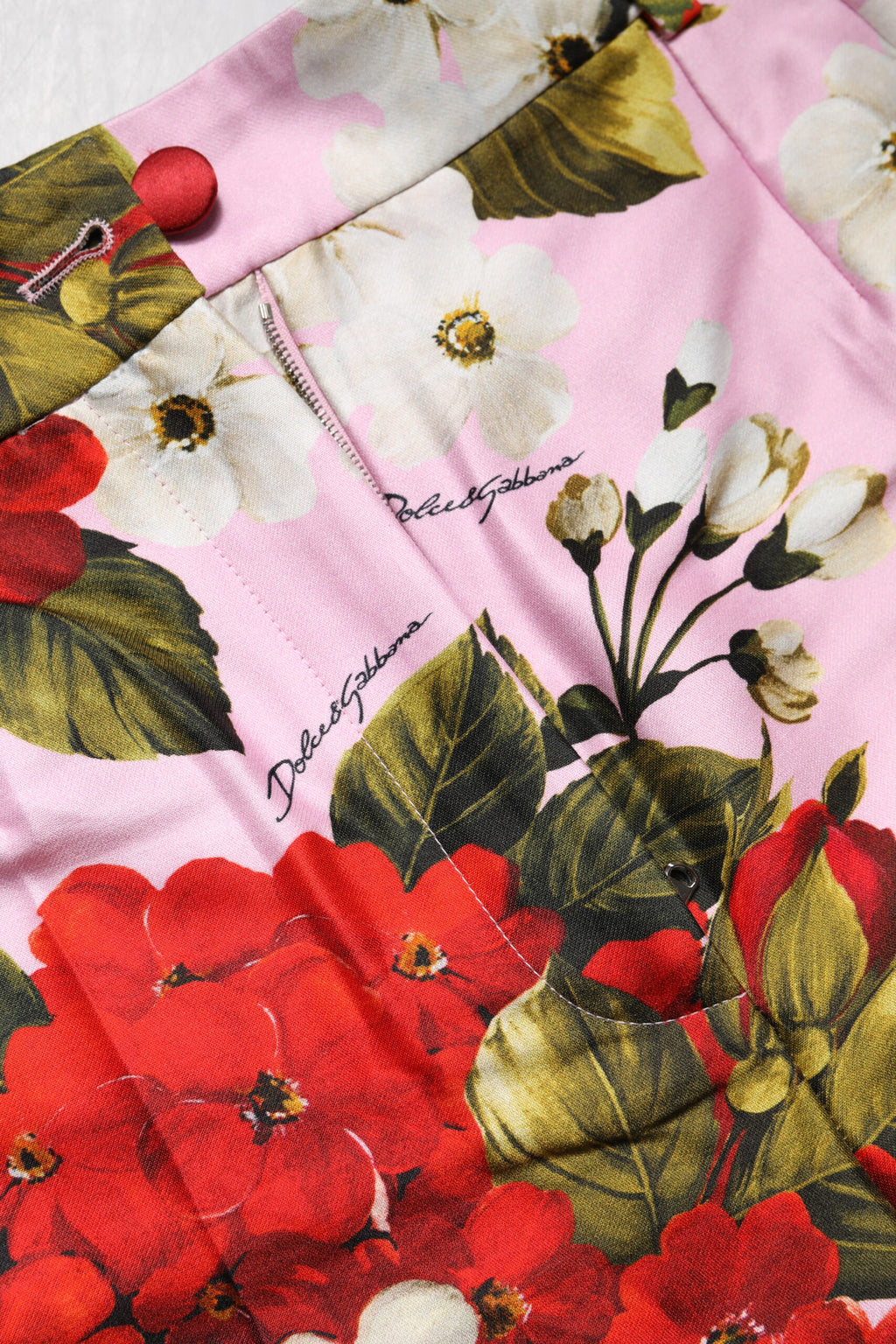 Short taille haute à imprimé floral rose Dolce &amp; Gabbana