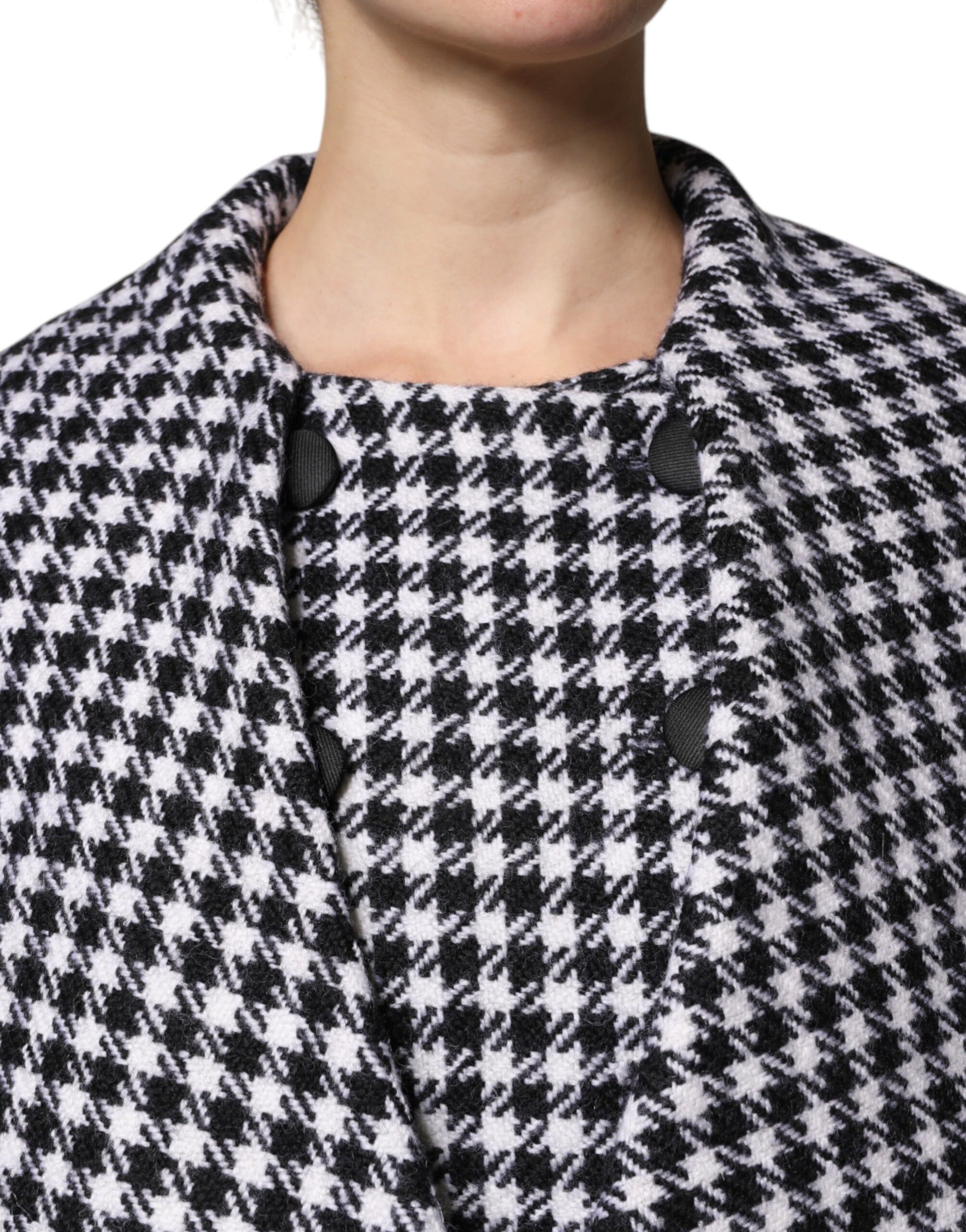 Veste cape à motifs floraux monochromes noir et blanc Dolce &amp; Gabbana