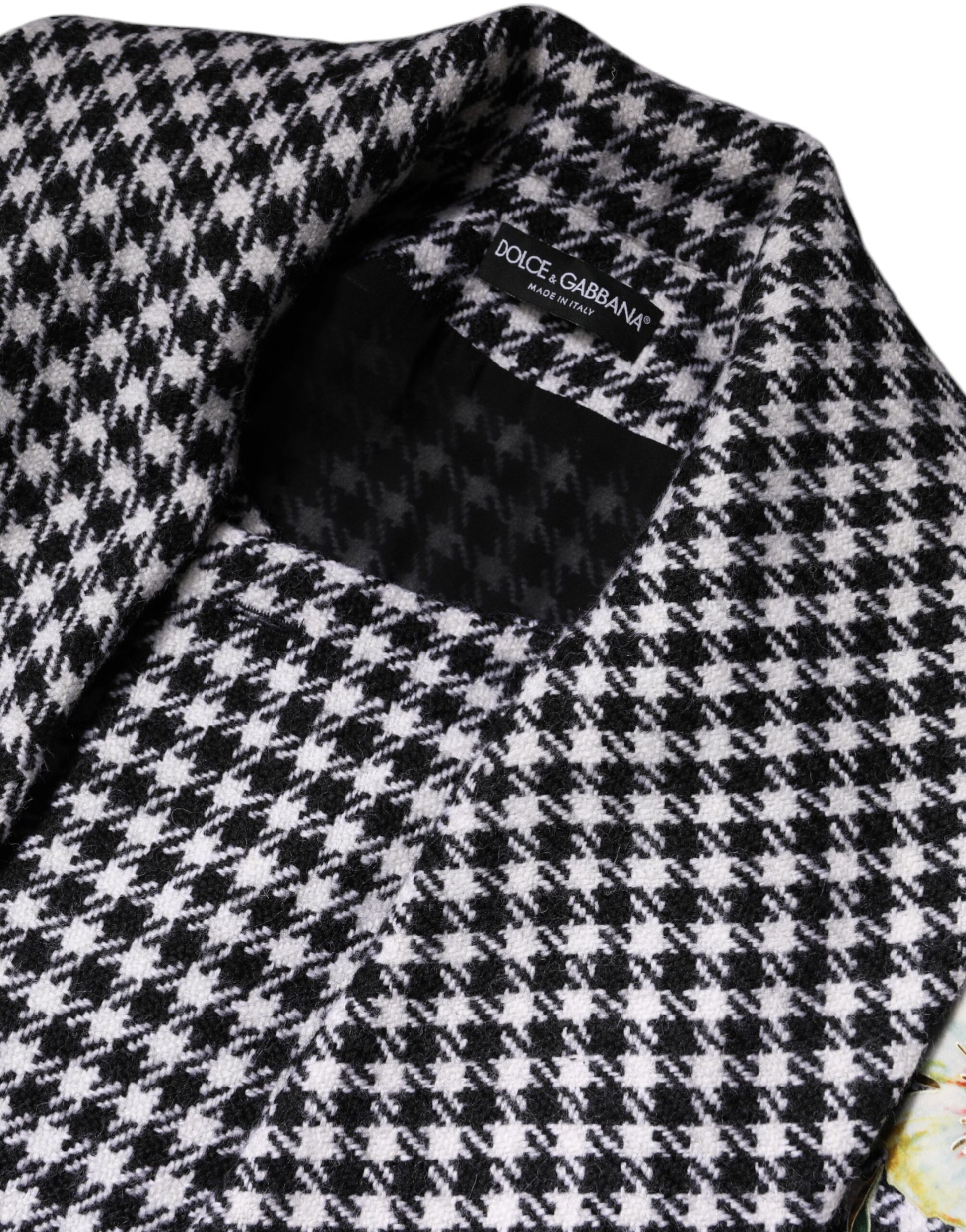 Veste cape à motifs floraux monochromes noir et blanc Dolce &amp; Gabbana