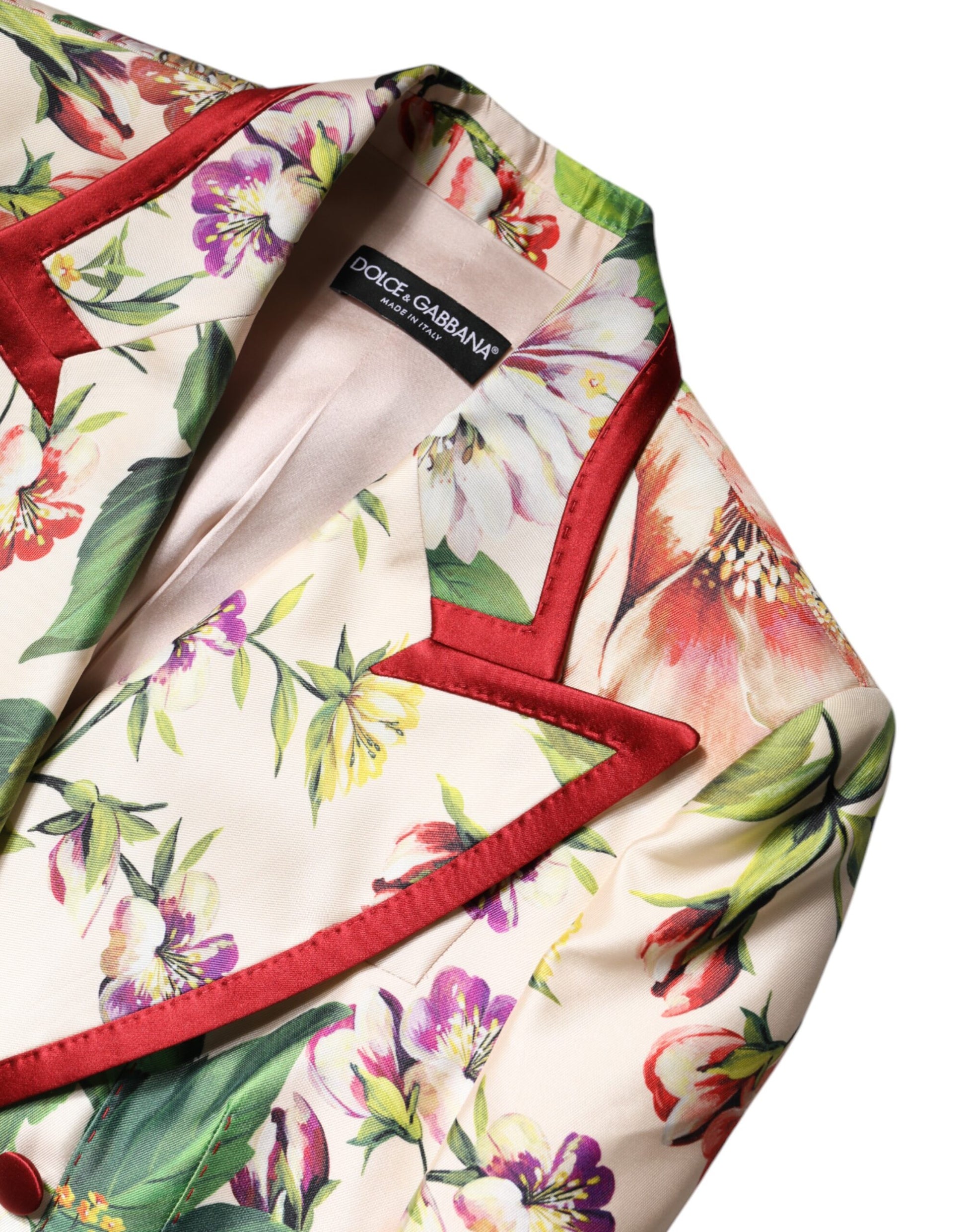 Veste croisée à fleurs multicolores Dolce &amp; Gabbana
