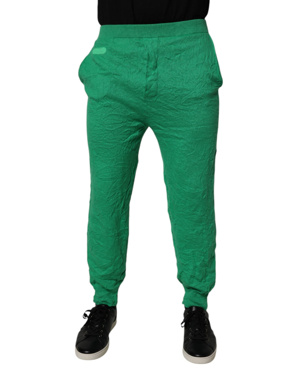 Pantalon décontracté vert en coton à taille élastique pour homme Dsquared²