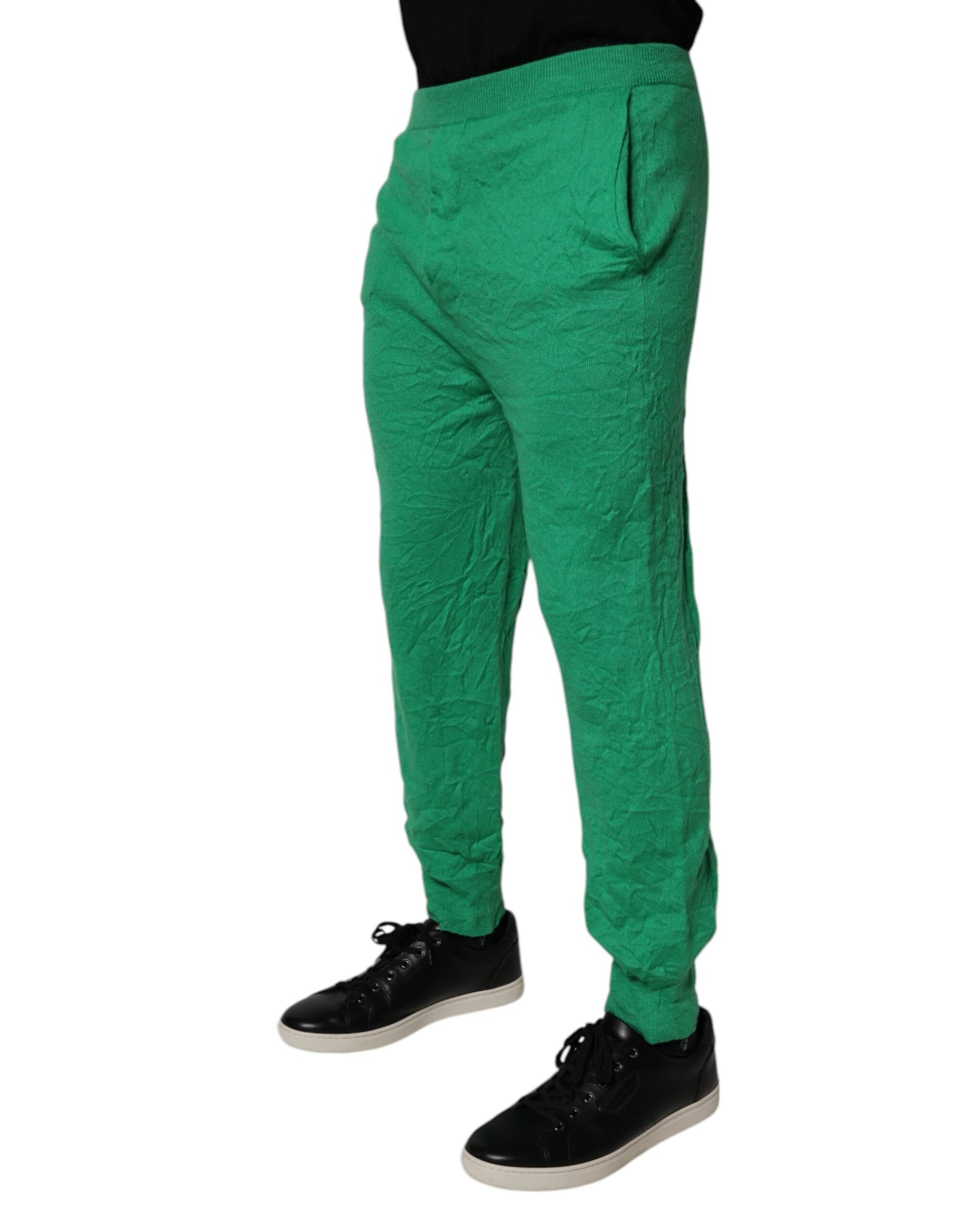 Pantalon décontracté vert en coton à taille élastique pour homme Dsquared²
