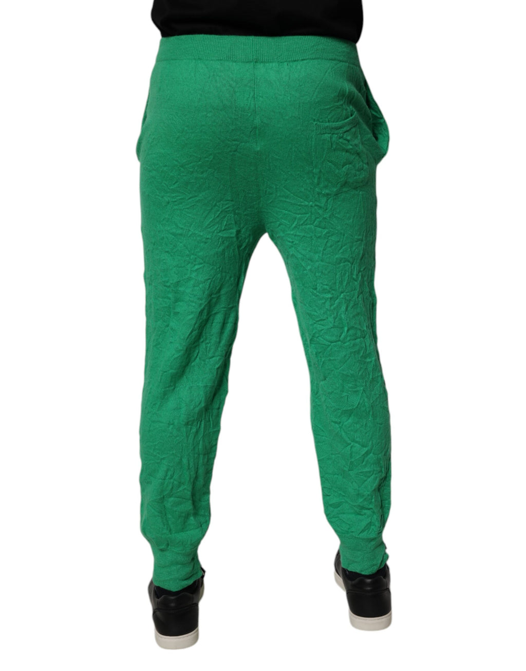 Pantalon décontracté vert en coton à taille élastique pour homme Dsquared²