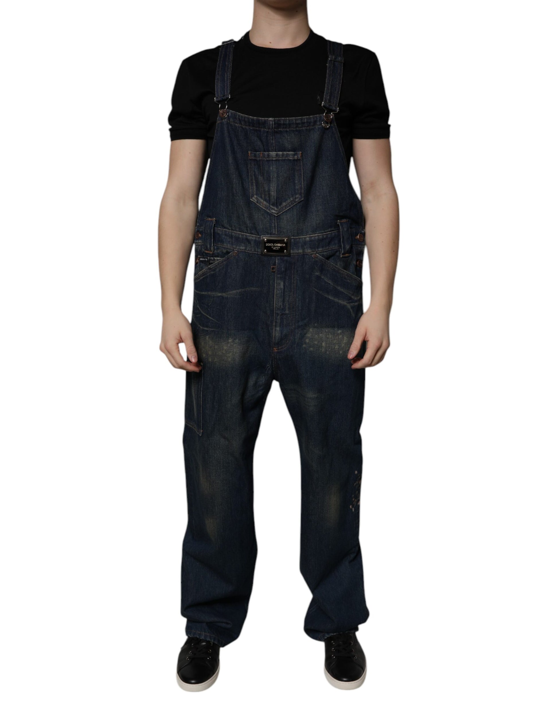 Combinaison en jean bleu foncé pour homme Dolce &amp; Gabbana