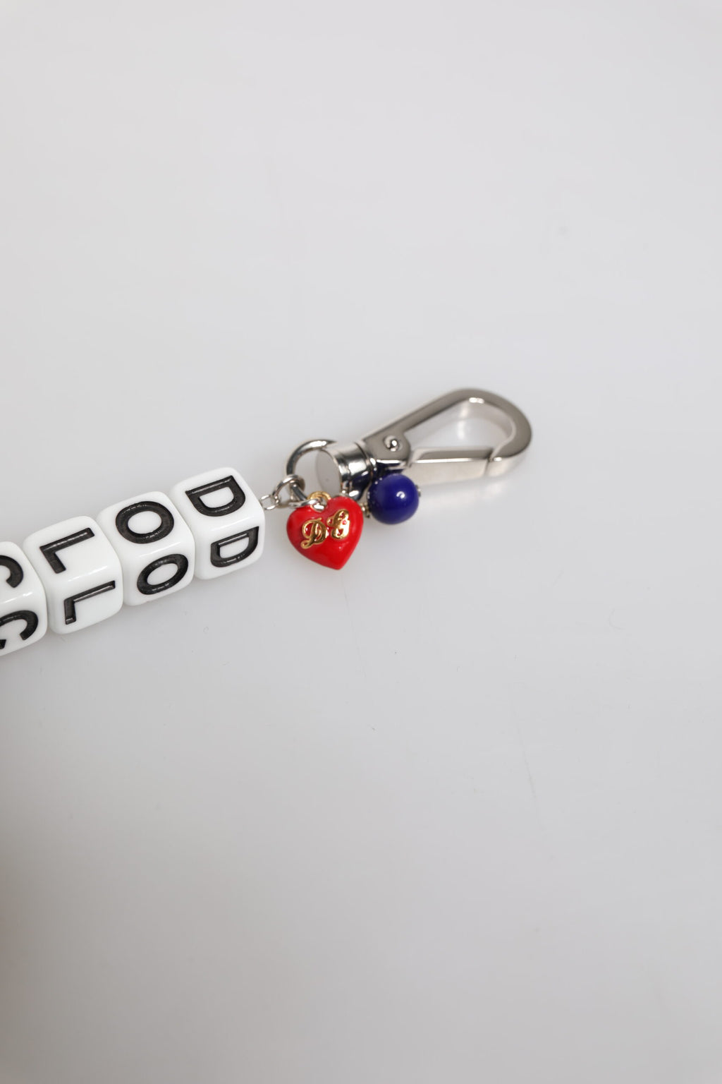 Bracelet à breloques Dolce &amp; Gabbana en laiton argenté avec logo en forme de dés