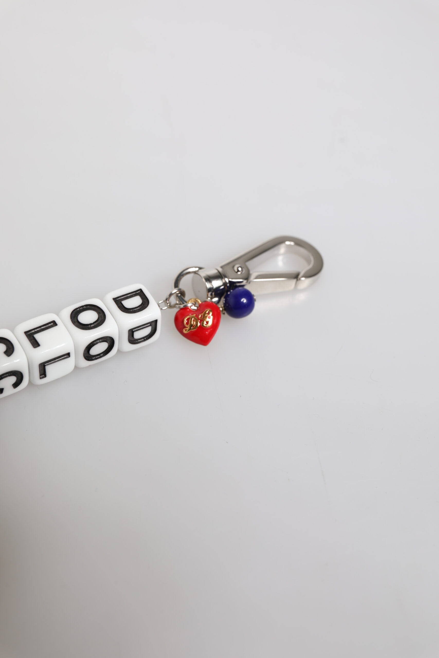Bracelet à breloques Dolce &amp; Gabbana en laiton argenté avec logo en forme de dés