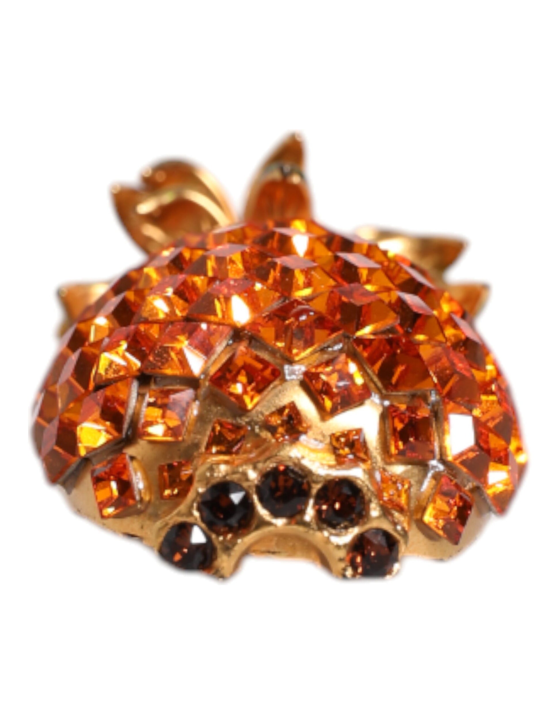 Broche ananas en laiton doré et cristal Dolce &amp; Gabbana