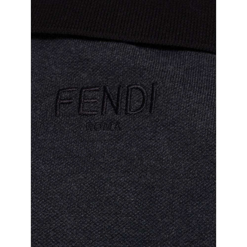 Polo en coton noir Fendi