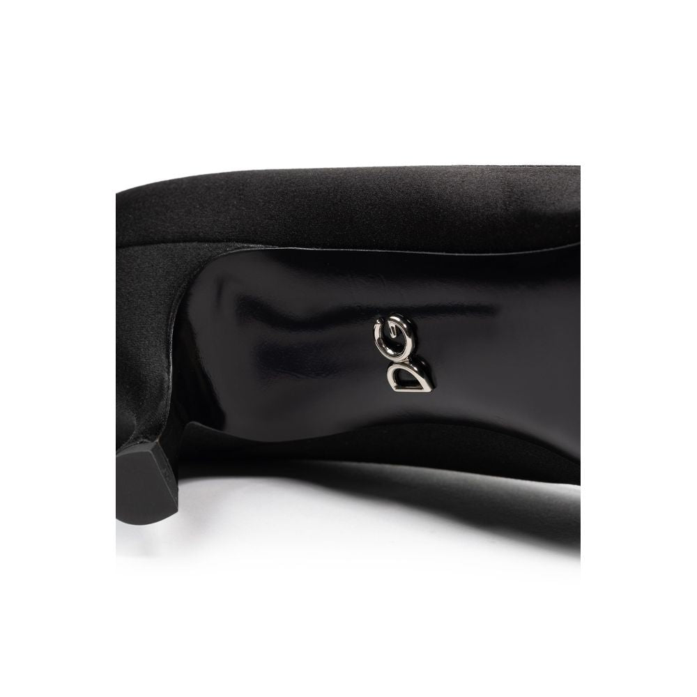 Escarpin en viscose noire Dolce &amp; Gabbana