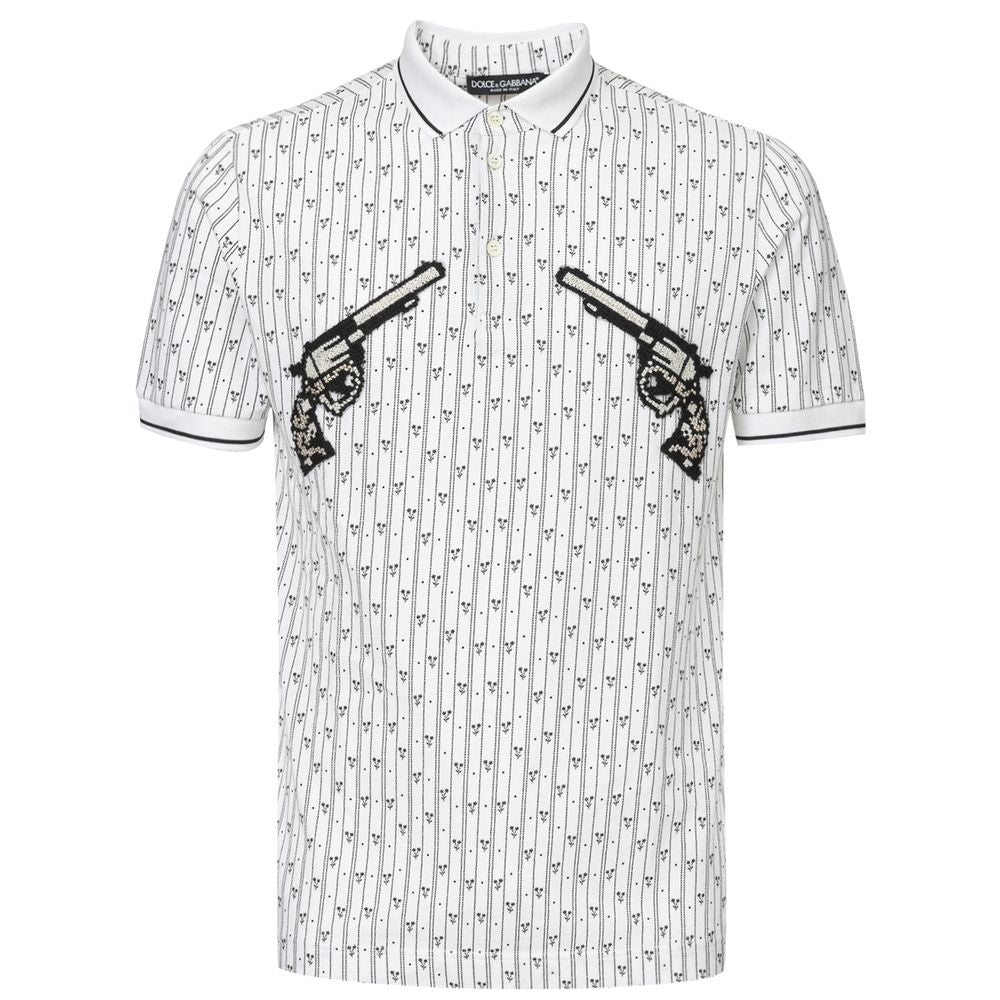 Polo en coton blanc Dolce &amp; Gabbana
