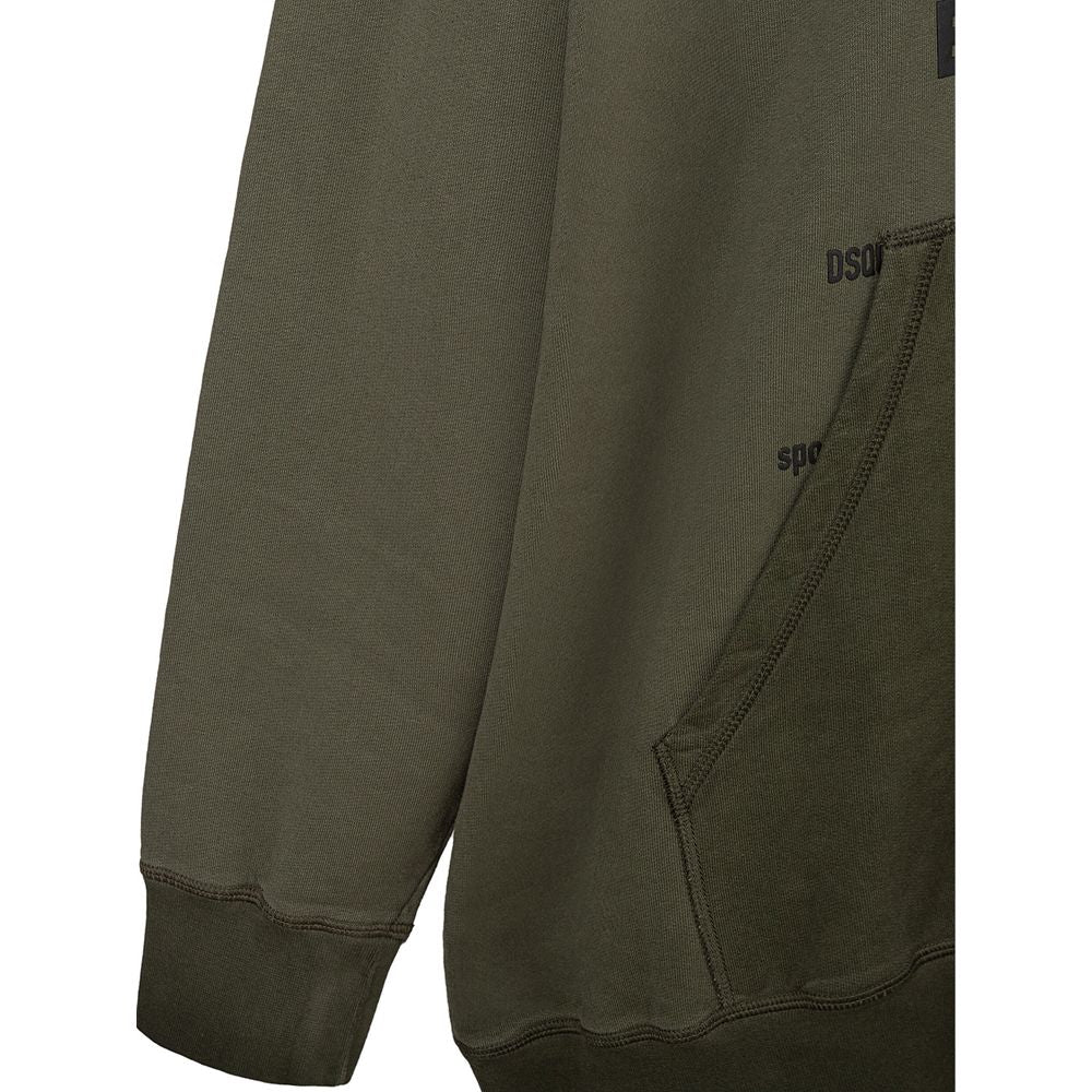 Sweat à capuche en coton vert Dsquared²