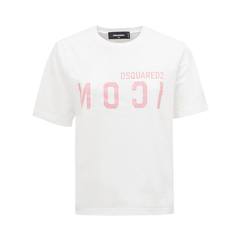 T-shirt blanc élégant en coton Dsquared² pour femmes élégantes