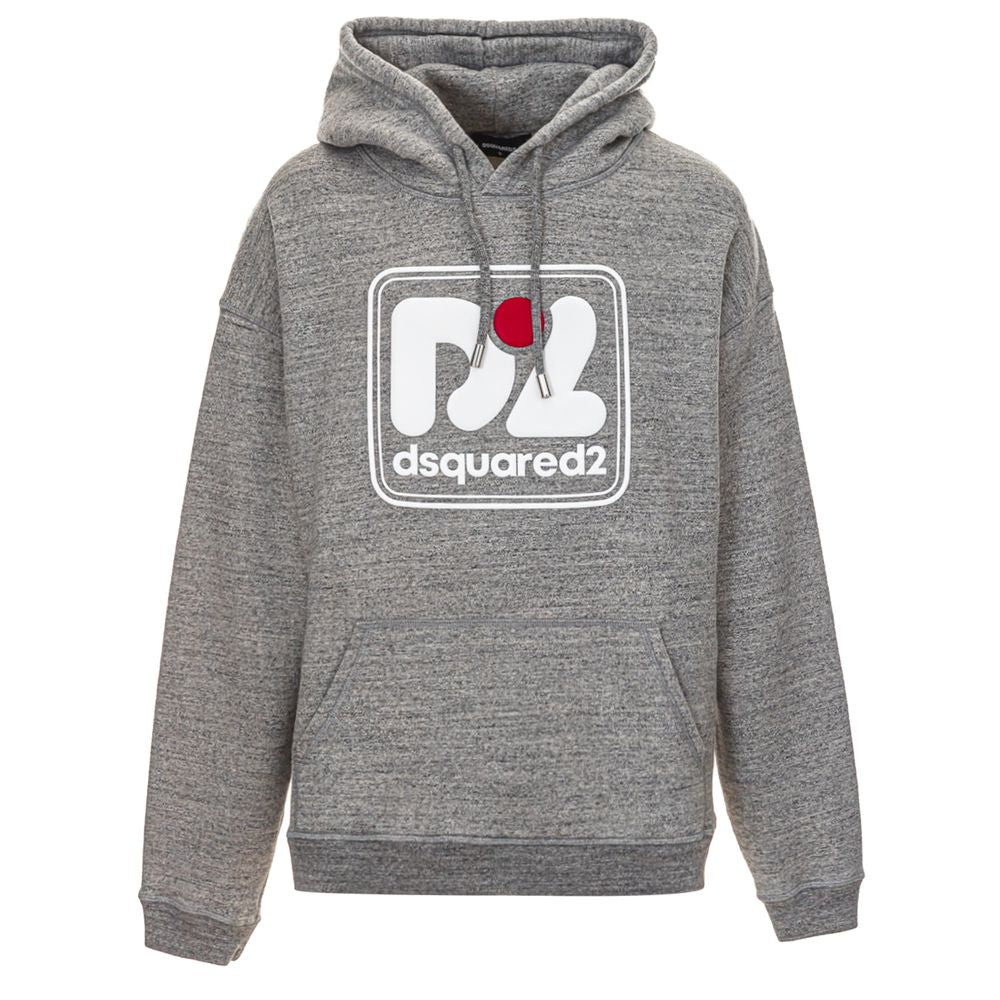 Sweat à capuche en coton gris Dsquared²